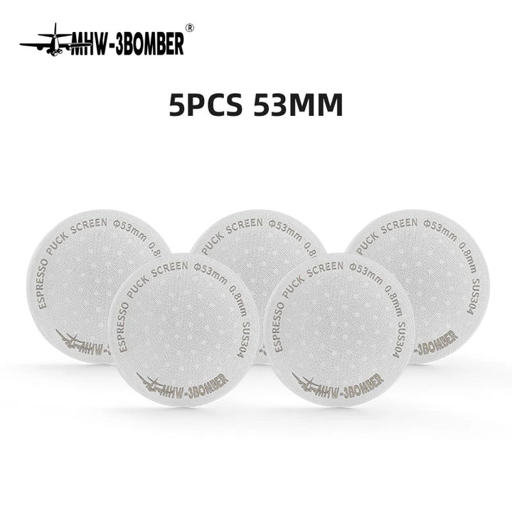 MHW-3BOMBER 51/53/58.5mm Espresso Puck Skärm Dubbel-Lager Metall Kaffe Återanvändbart Filter