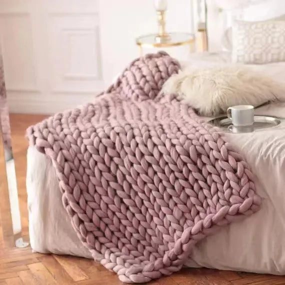 Grobstrickdecke – Mysig ullfilt för varje rum – Mjuk och varm – Perfekt för soffa och säng