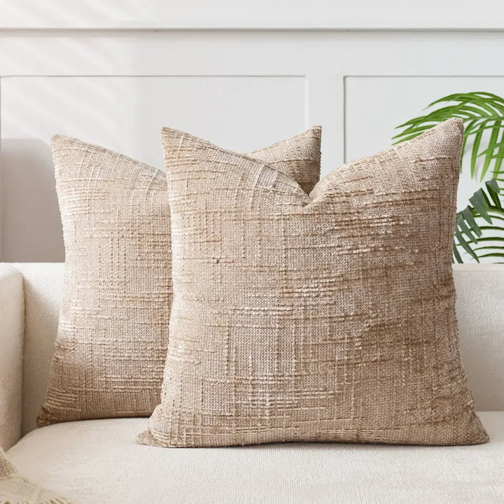 Chenille-soffkuddsöverdrag - Mjuk, enfärgad finish | Elegant dekoration för vardagsrum och sovrum