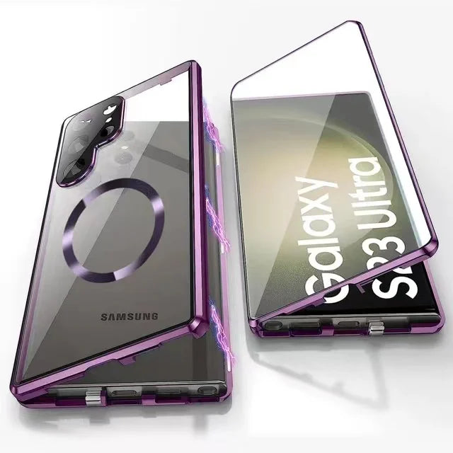 Metall Aluminiumlegering 360 Fodral med säkerhetslåset för Samsung Galaxy S24-S23 Serien