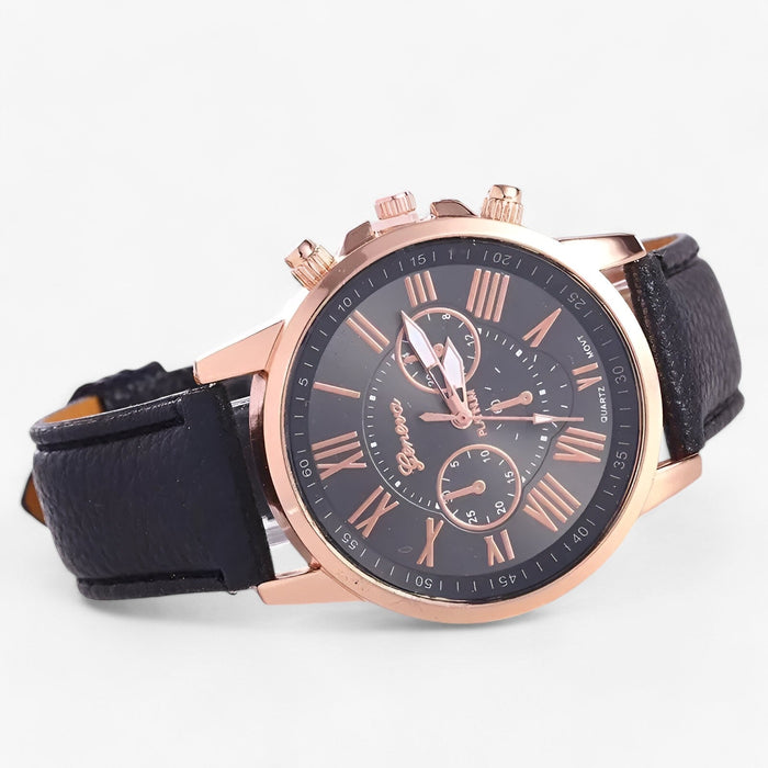 Camille damklocka med vattentåligt läderarmband, 42 mm