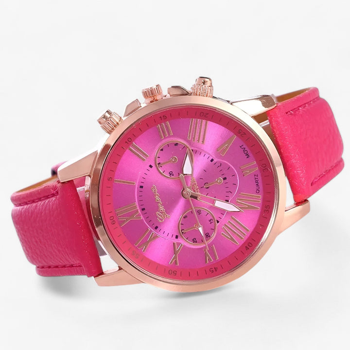 Camille damklocka med vattentåligt läderarmband, 42 mm
