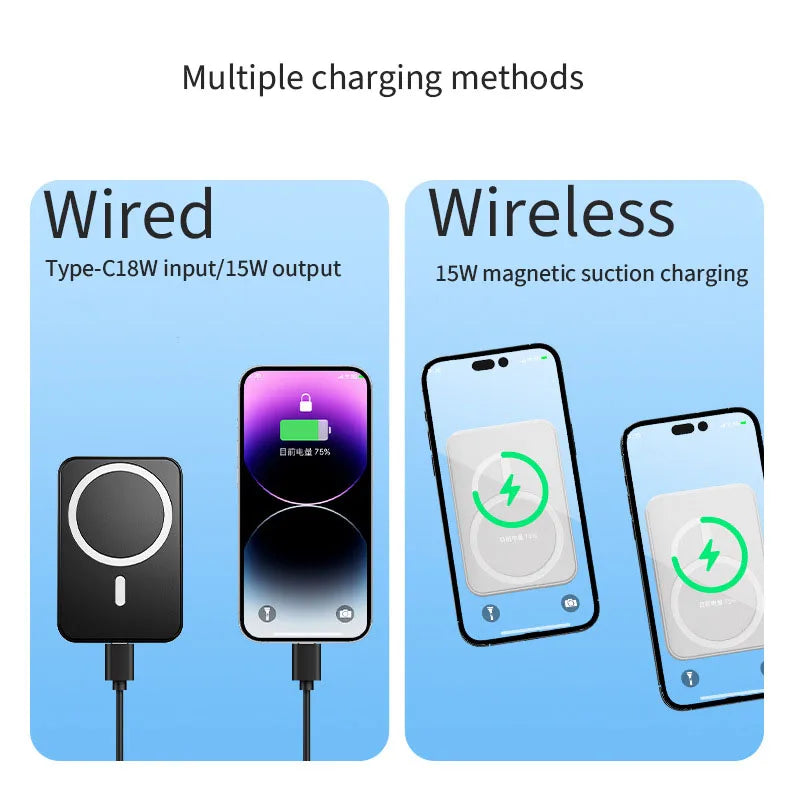 Magnetisk trådlös Powerbank med stativ