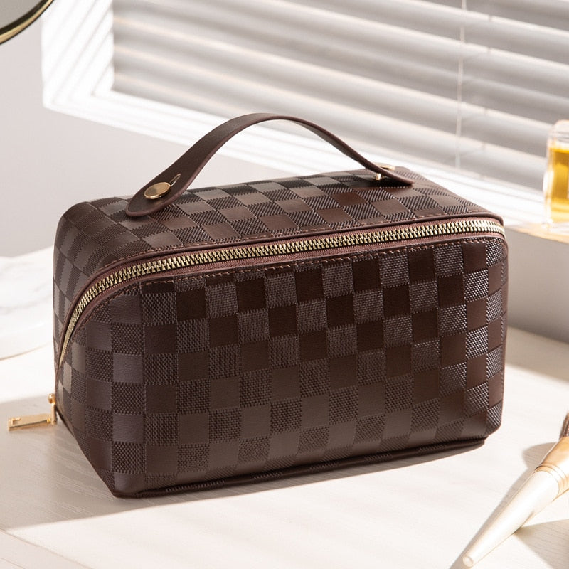 Sandsberg | Lyxig Rutig Make-up Kosmetiktasche