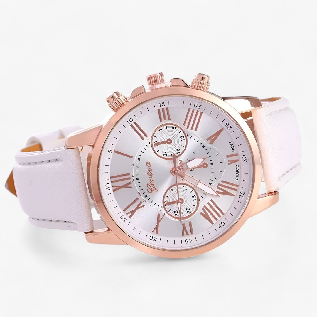 Camille damklocka med vattentåligt läderarmband, 42 mm