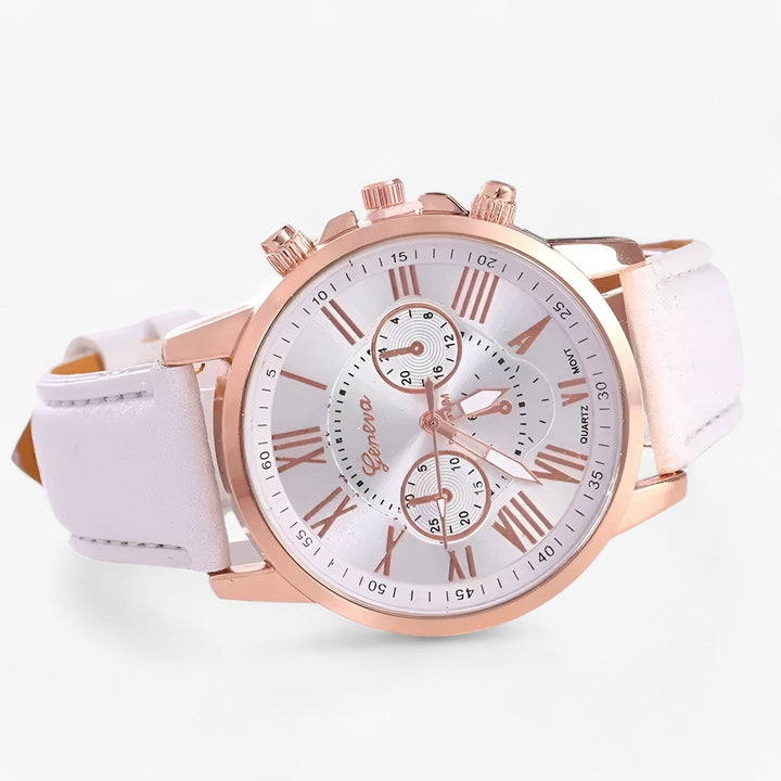 Camille damklocka med vattentåligt läderarmband, 42 mm