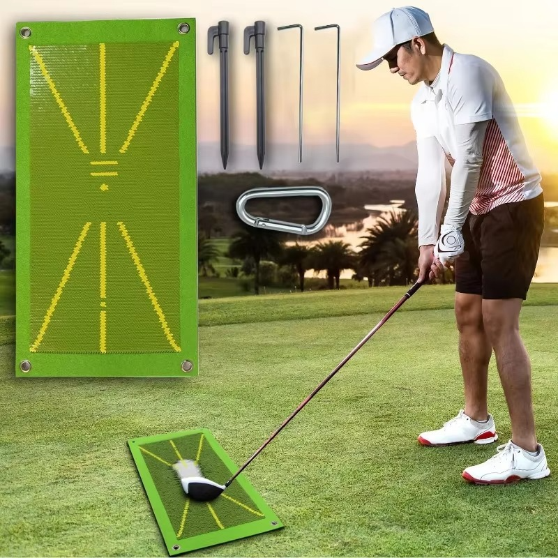 Golf-träningsmatta för svingbana och träffidentifiering