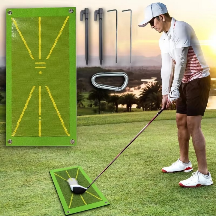 Golf-träningsmatta för svingbana och träffidentifiering