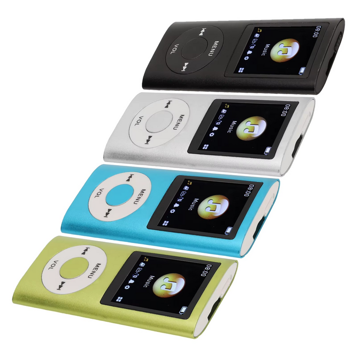 Kompakt MP3-spelare med högupplöst 1,8-tums LCD-skärm.