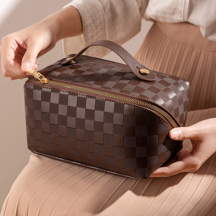 Sandsberg | Lyxig Rutig Make-up Kosmetiktasche