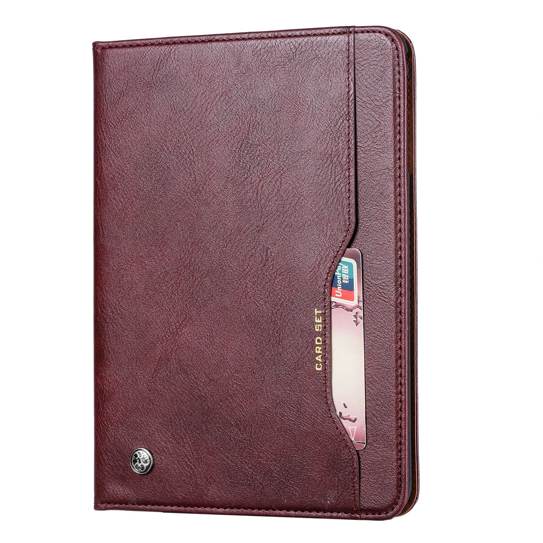 Leder Flip Case för iPad 9,7 (2017-2018), 10,2 (7. / 8. Gen), Air 2/3/4, Pro 9,7/10,5/11 - Vattentålig, Stötsäker, Affärs Tablet Fodral