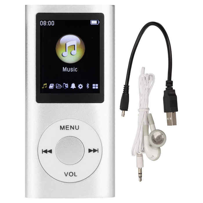 Kompakt MP3-spelare med högupplöst 1,8-tums LCD-skärm.