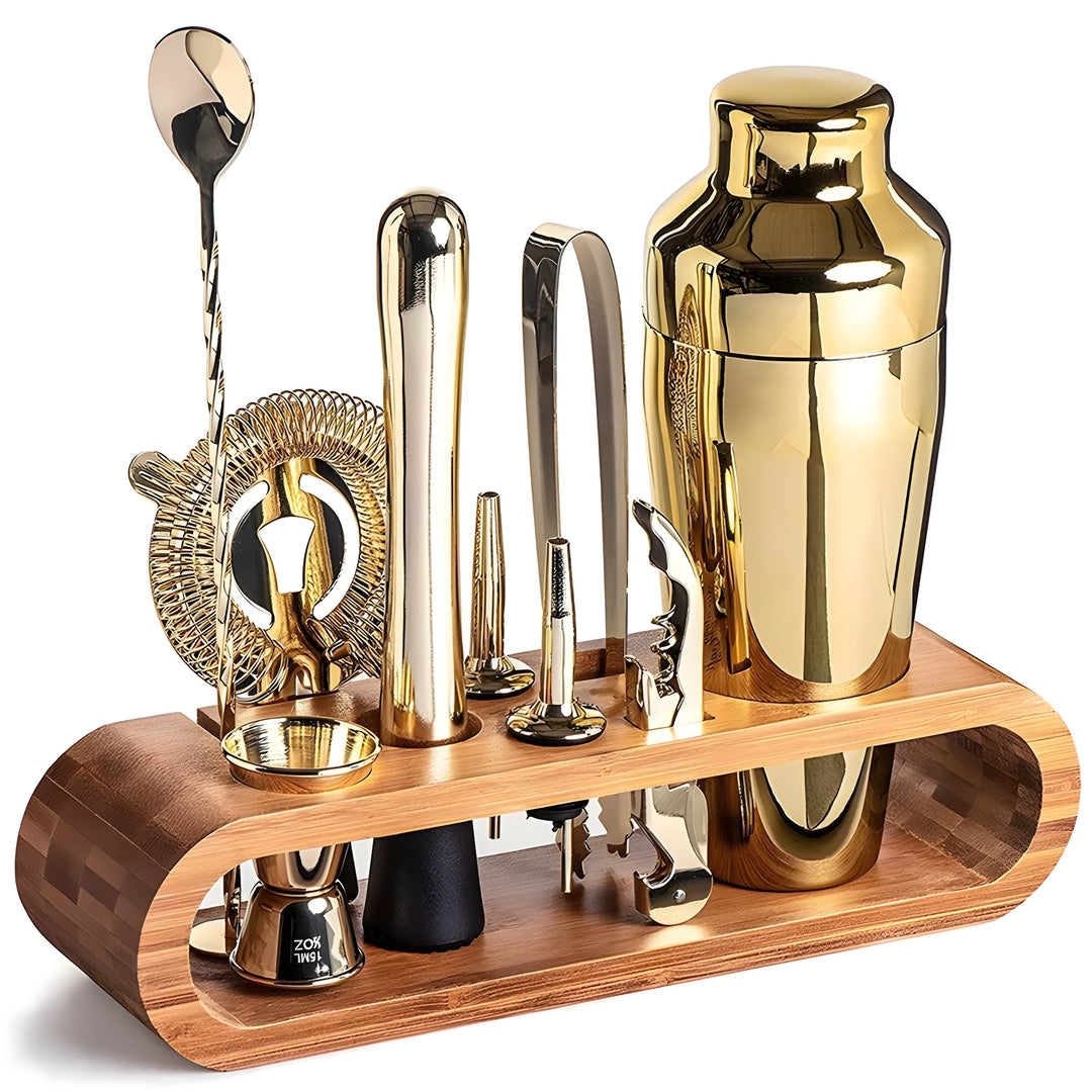 Cocktailshaker-set i rostfritt stål – 10-delat premium bartenderset | Perfekt för mixade drycker och fester
