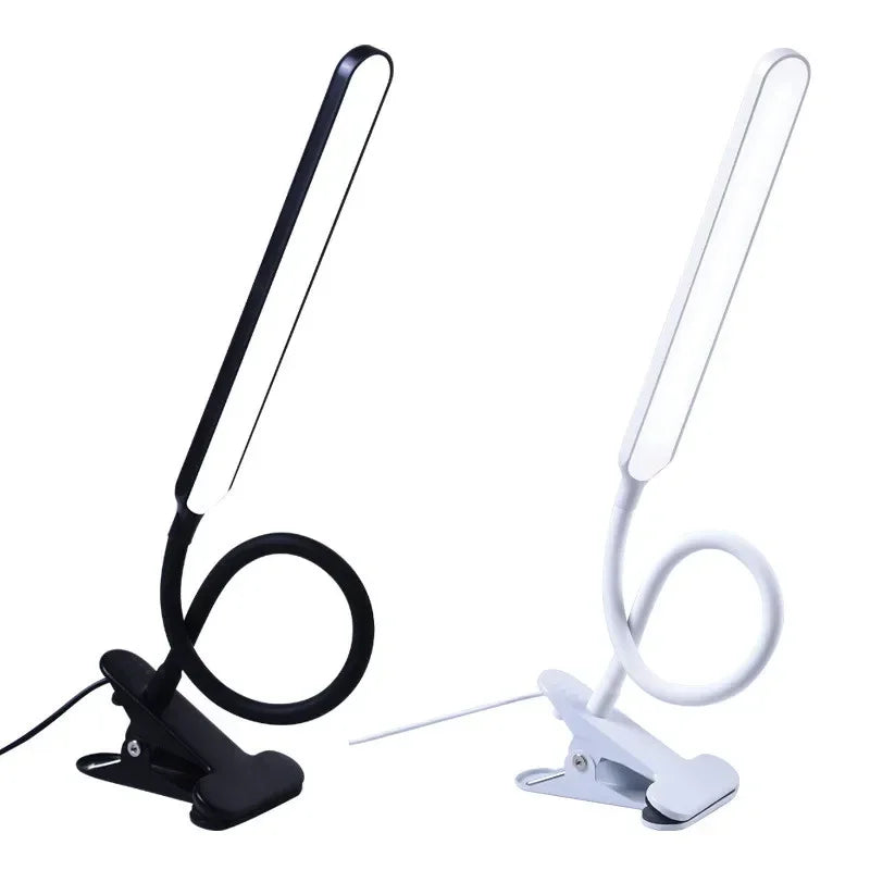 Karnz | LED-Klemmlampa LumaFlex | 3 ljusfärger &amp; 10 ljusstyrkenivåer | USB-drift | Flexibel svanhals | Ögonvänlig &amp; dimbar
