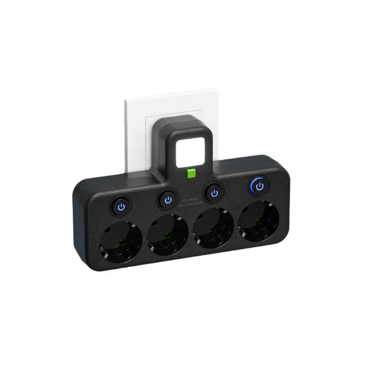 Karnz | Flerfacksuttag VOLTRIQ ProLine | 3–4 uttag + 2× USB &amp; 1× Typ-C | 2500 W | Överspänningsskydd &amp; Kontrollswitch