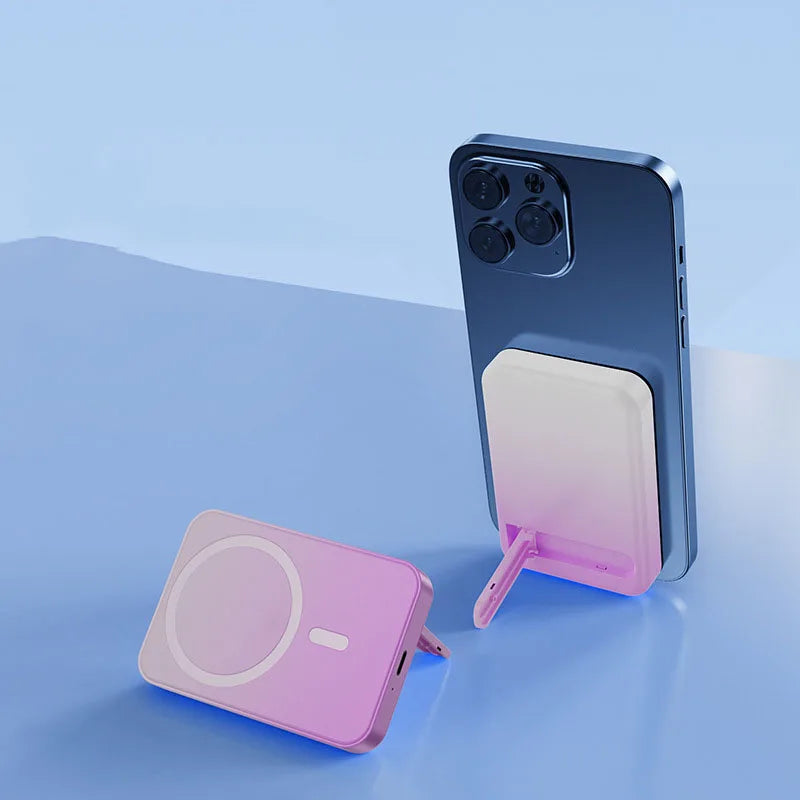 Magnetisk trådlös Powerbank med stativ