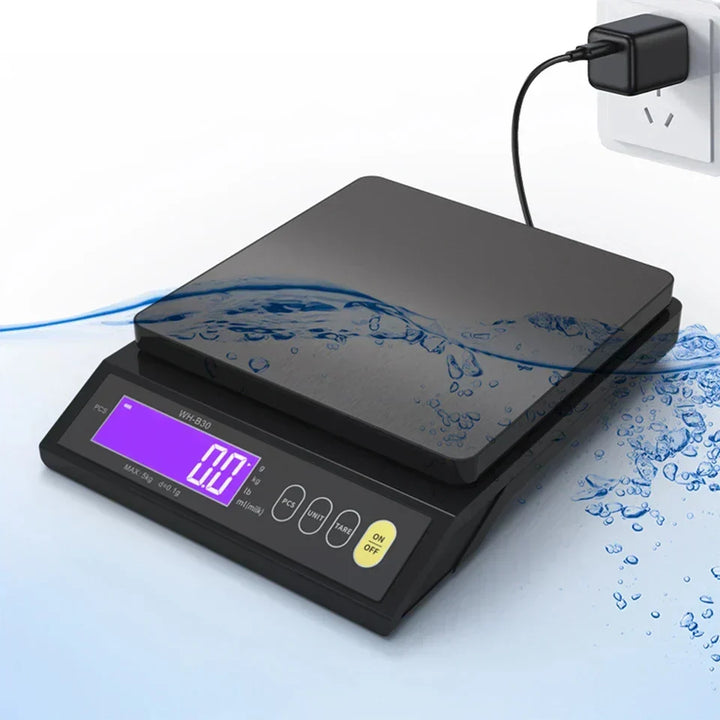 Karnz | 5 kg/0,1 g och 10 kg/1 g digital köksvåg, LCD-display, helt vattentät rostfri våg för bakning