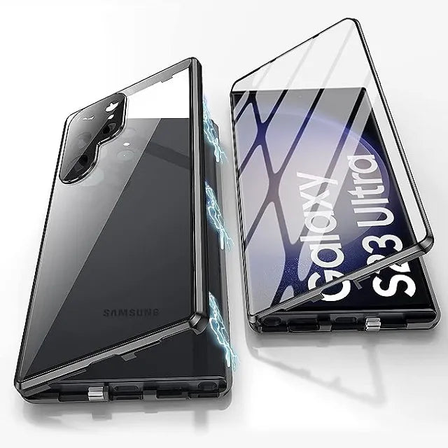 Metall Aluminiumlegering 360 Fodral med säkerhetslåset för Samsung Galaxy S24-S23 Serien