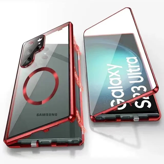 Metall Aluminiumlegering 360 Fodral med säkerhetslåset för Samsung Galaxy S24-S23 Serien
