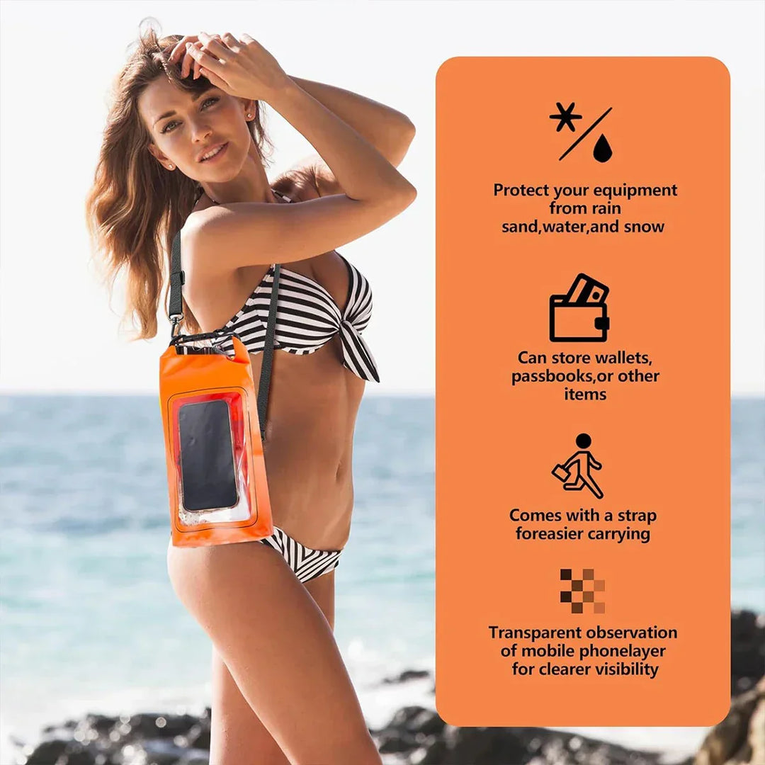 Karnz | AquaVault Vattentät Dry Bag 2L | Med Touchscreen-fönster | Utomhusväska för kajakpaddling, vandring &amp; vattensport