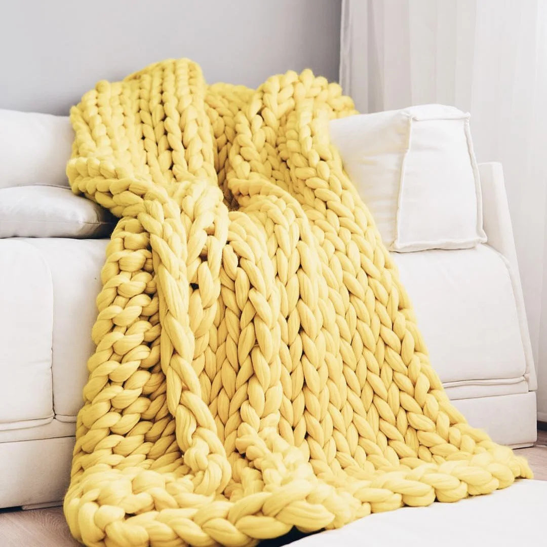 Grobstrickdecke – Mysig ullfilt för varje rum – Mjuk och varm – Perfekt för soffa och säng