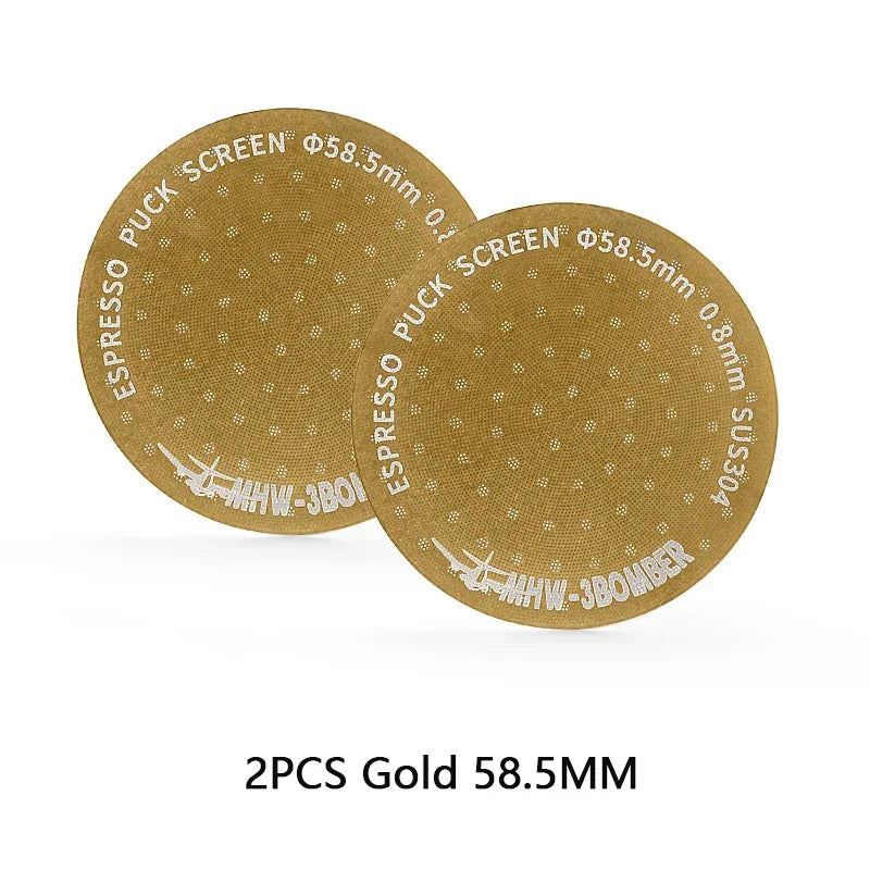 MHW-3BOMBER 51/53/58.5mm Espresso Puck Skärm Dubbel-Lager Metall Kaffe Återanvändbart Filter