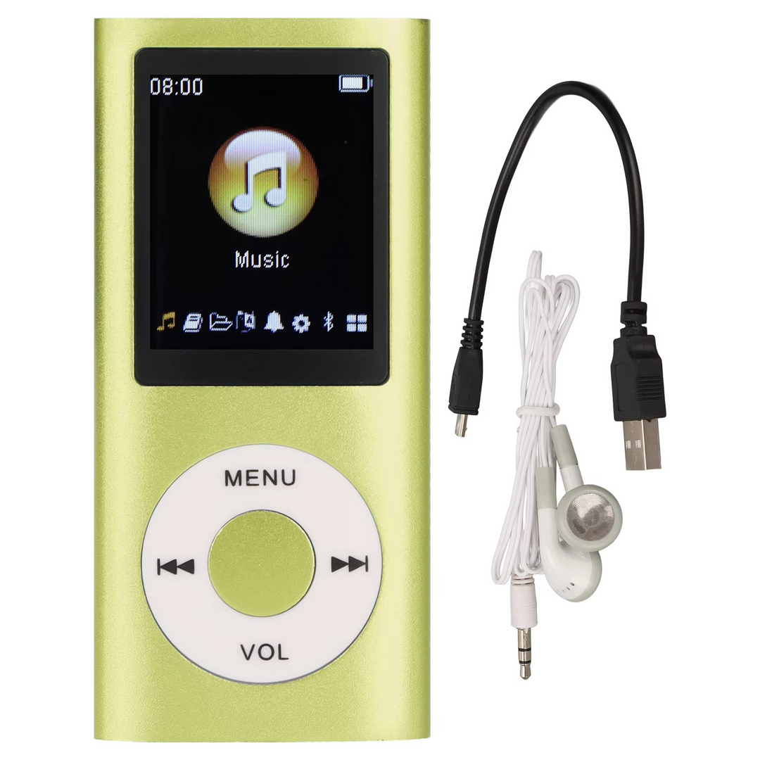 Kompakt MP3-spelare med högupplöst 1,8-tums LCD-skärm.