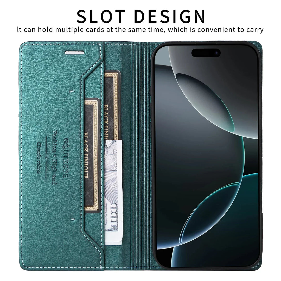 Sandsberg | RFID Läder iPhone 16/15 Magnetisk Fodral Plånbok Case