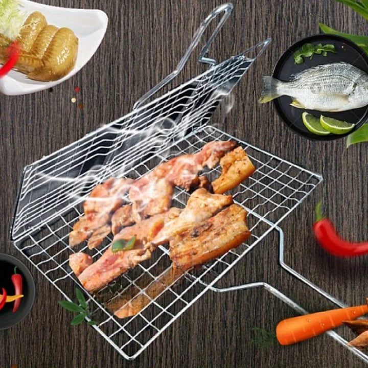 Grillaro Grillkorg | Fällbar &amp; Non-stick | Rostfritt stål &amp; Värmetålig | För Kött &amp; Grönsaker