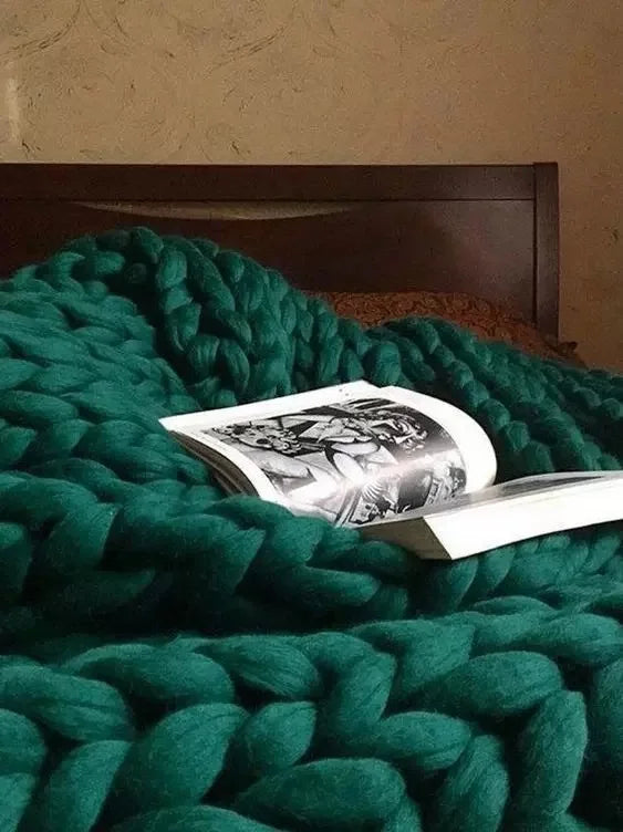 Grobstrickdecke – Mysig ullfilt för varje rum – Mjuk och varm – Perfekt för soffa och säng