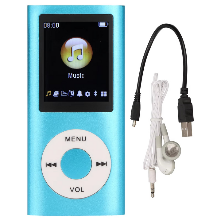 Kompakt MP3-spelare med högupplöst 1,8-tums LCD-skärm.