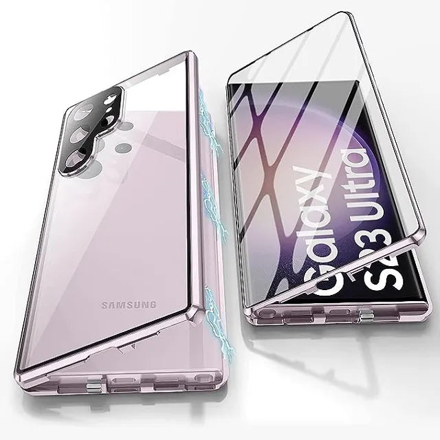 Metall Aluminiumlegering 360 Fodral med säkerhetslåset för Samsung Galaxy S24-S23 Serien