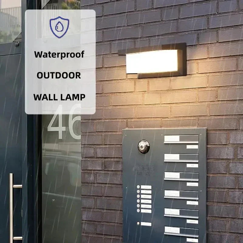Karnz | LED-Vägglampa med radar-rörelsesensor – 16W vattentåligt ljus för inomhus- och utomhusbruk, kallt och varmt vitt ljus, AC85-265V