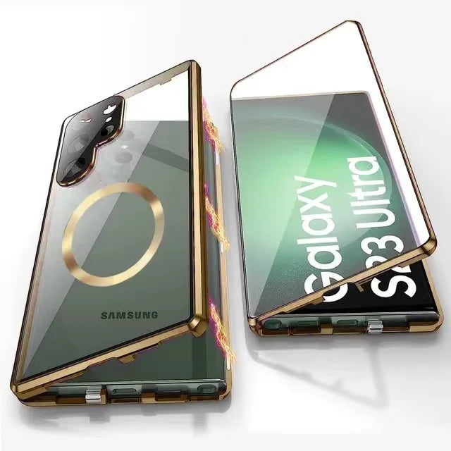 Metall Aluminiumlegering 360 Fodral med säkerhetslåset för Samsung Galaxy S24-S23 Serien