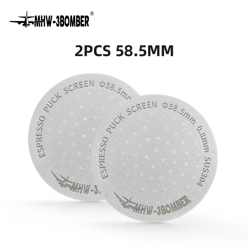 MHW-3BOMBER 51/53/58.5mm Espresso Puck Skärm Dubbel-Lager Metall Kaffe Återanvändbart Filter