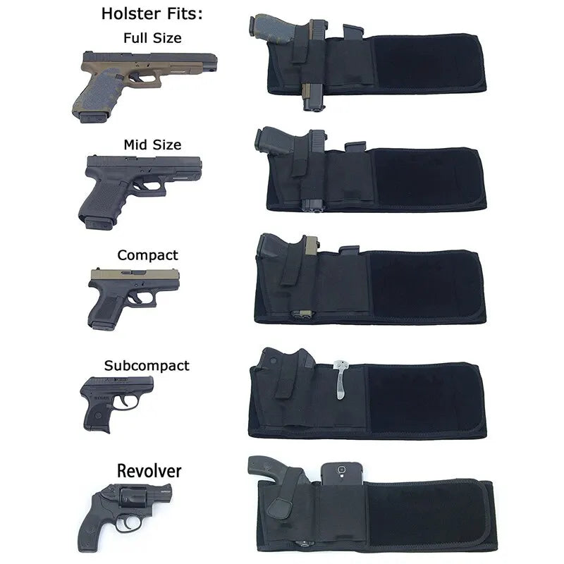 Taktiskt midjeväska-holster - Diskret bärrem för midjeväska - Bärbart dolt holster för utomhusjakt och självförsvar