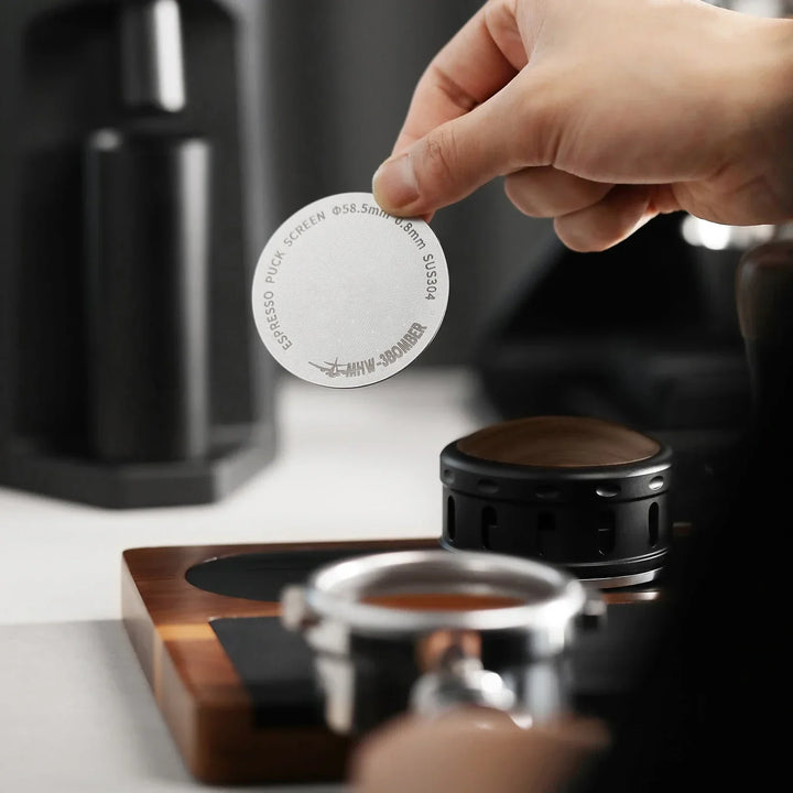 MHW-3BOMBER 51/53/58.5mm Espresso Puck Skärm Dubbel-Lager Metall Kaffe Återanvändbart Filter