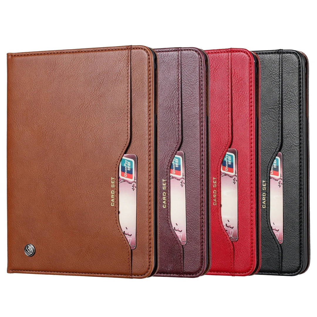 Leder Flip Case för iPad 9,7 (2017-2018), 10,2 (7. / 8. Gen), Air 2/3/4, Pro 9,7/10,5/11 - Vattentålig, Stötsäker, Affärs Tablet Fodral
