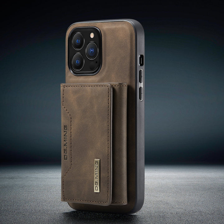 2 i 1 avtagbart läder plånboksfodral för iPhone