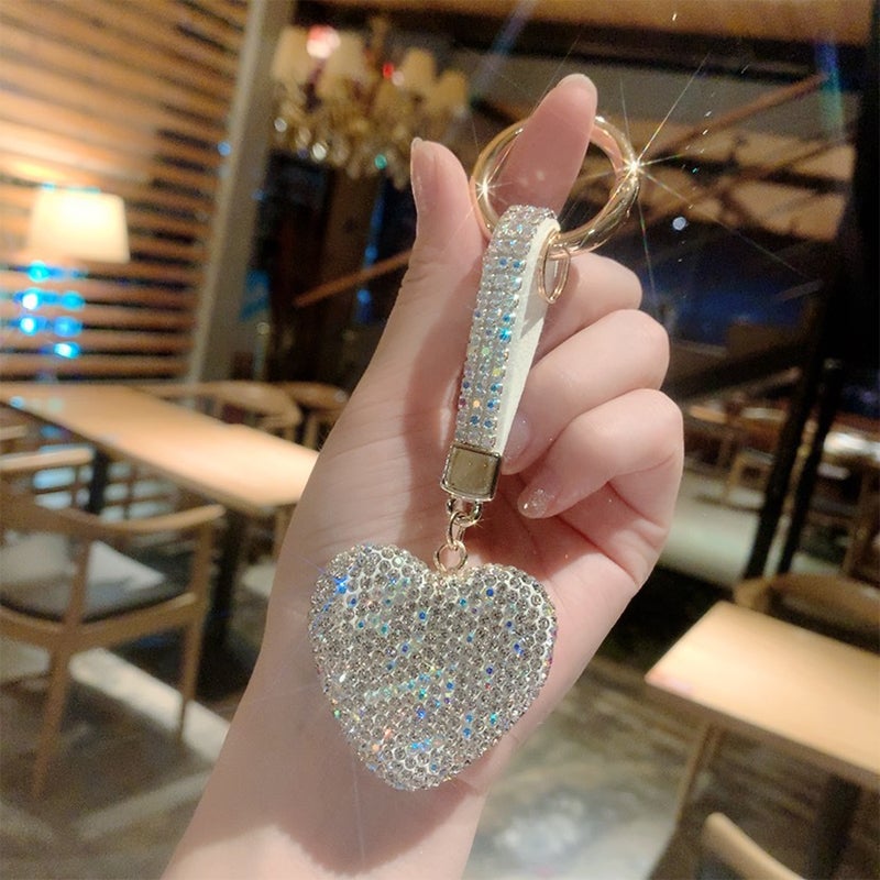 Strass Hjärta Nyckelring