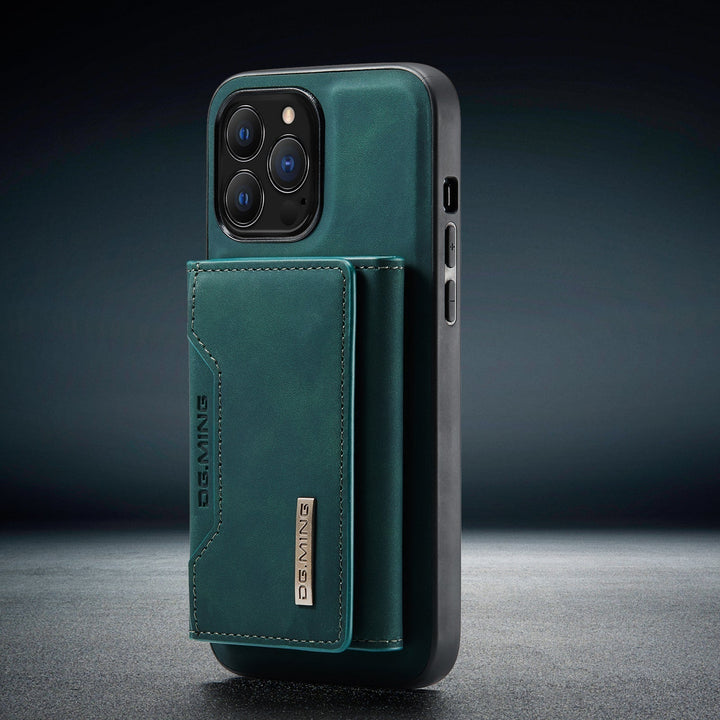 2 i 1 avtagbart läder plånboksfodral för iPhone