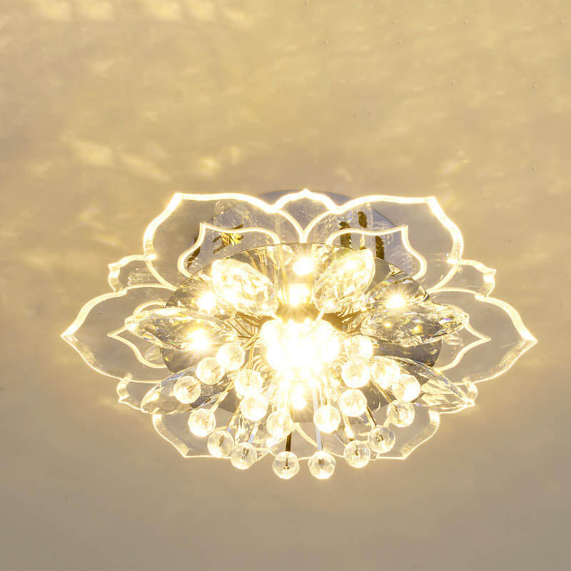 Karnz GlowPetal | LED Kristall Taklampa | Blomform, RGB Färgväxling &amp; energieffektiv