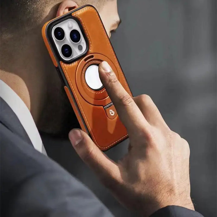 Magnetisk iPhone-fodral med osynlig ringställ