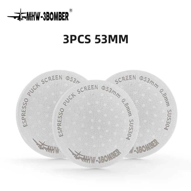 MHW-3BOMBER 51/53/58.5mm Espresso Puck Skärm Dubbel-Lager Metall Kaffe Återanvändbart Filter