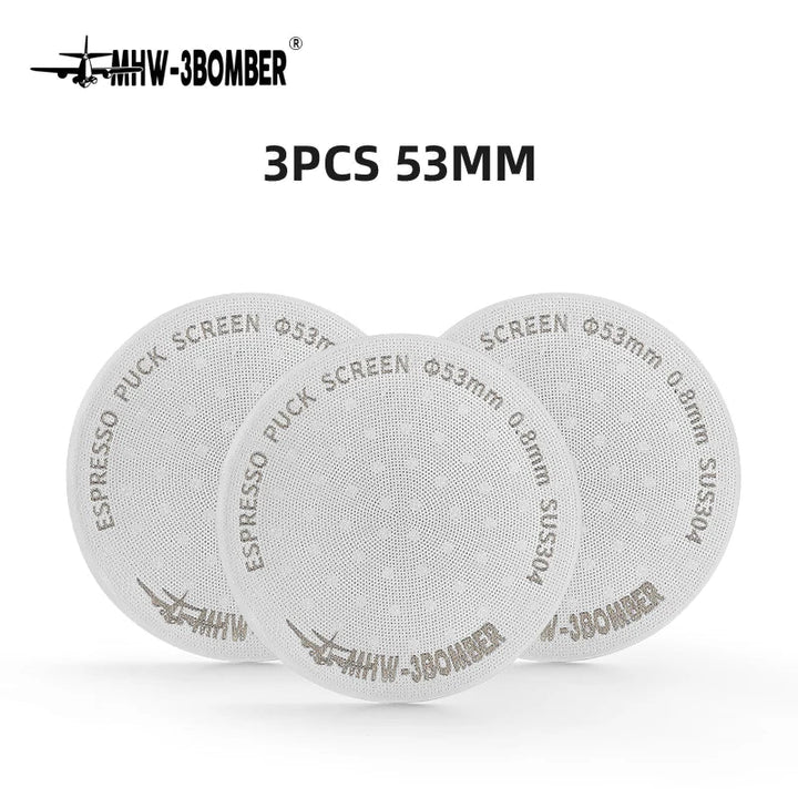 MHW-3BOMBER 51/53/58.5mm Espresso Puck Skärm Dubbel-Lager Metall Kaffe Återanvändbart Filter
