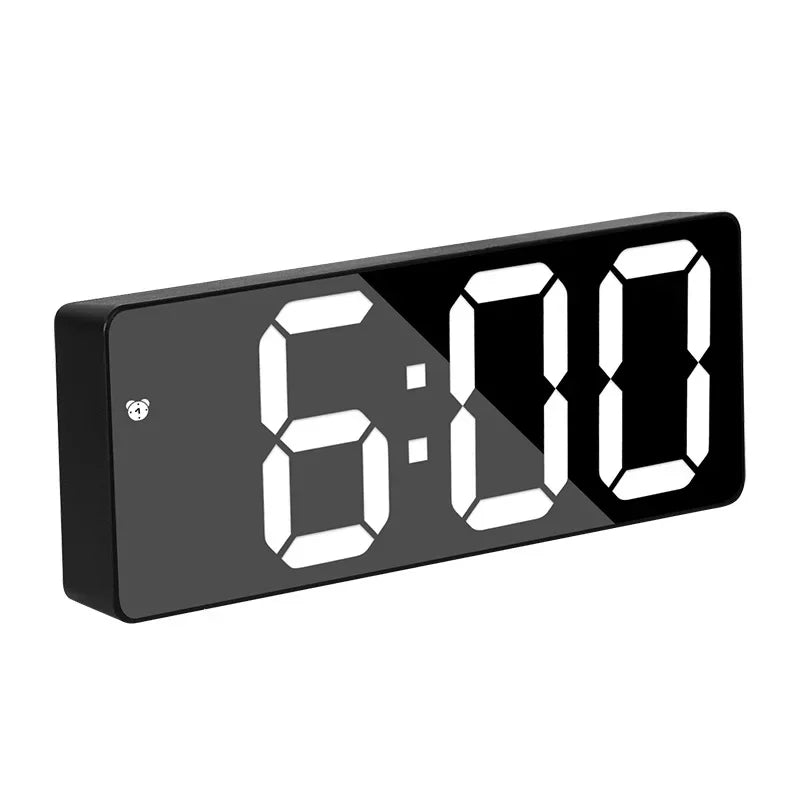 Modern elektronisk spegelväckarklocka med LED-display, alarmfunktion och temperaturvisning – Stilig digital klocka för sovrum och kontor
