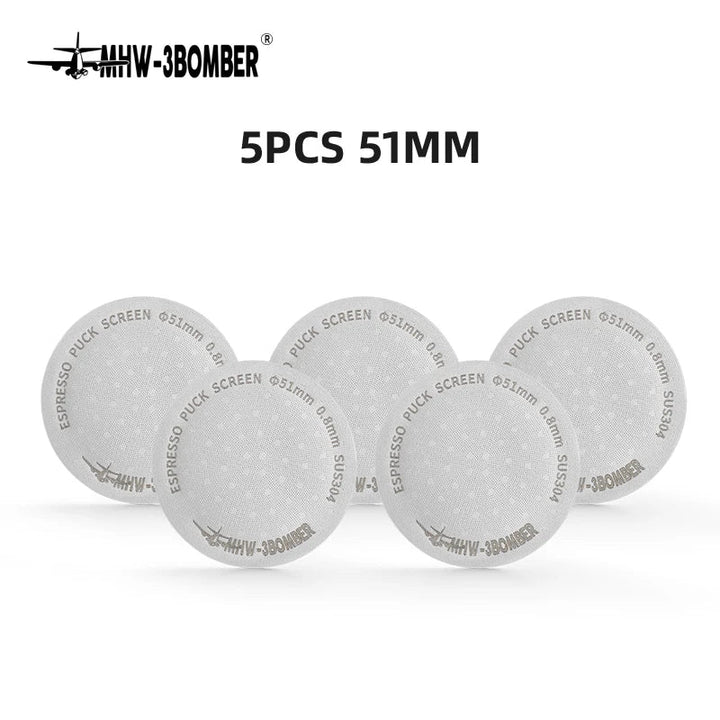 MHW-3BOMBER 51/53/58.5mm Espresso Puck Skärm Dubbel-Lager Metall Kaffe Återanvändbart Filter