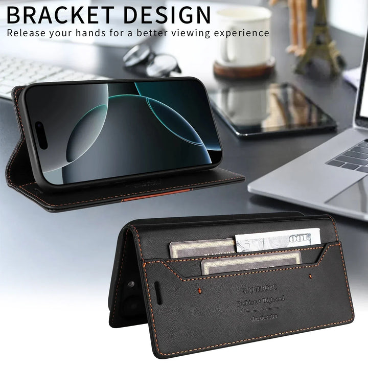 Sandsberg | RFID Flip Läder Samsung S25/S24/S23 Magnetisk Plånboksfodral