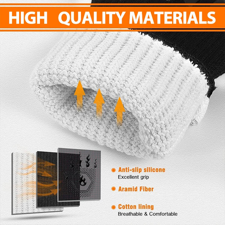 Karnz | ThermaGrip Värmetålig Grillhandske | Silikon &amp; Bomull | Halkfri &amp; brandsäker upp till 800 °C | För Grill, Ugn &amp; BBQ | 1 Styck