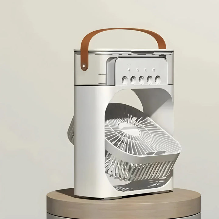 Bärbar 3-i-1 AirCooler med fläkt, luftkonditionering och luftfuktare - Energieffektiv, 7-färgad LED-belysning | Karnz
